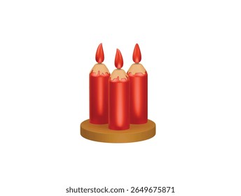 chinese red candle icon 3d illustration render
