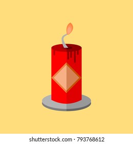 Chinese Red Candle Light Vector Illustration Graphic
