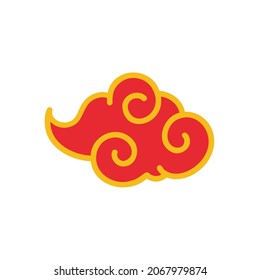 chinese red cloud element for decorating the Chinese New Year