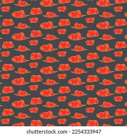 Chinese Red Cloud Pattern new year decoration in banner, poster, card, calendar 
