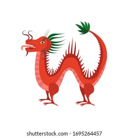 Chinese red dragon vector illustration