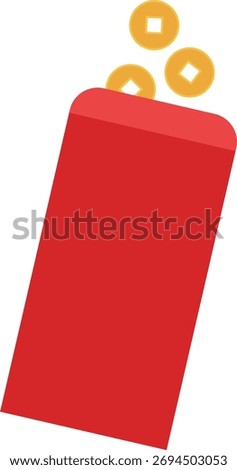 Chinese red envelope bag flat vector illustration isolated .
Chinese new year hongbao clipart.
Lucky money red envelope bag.
