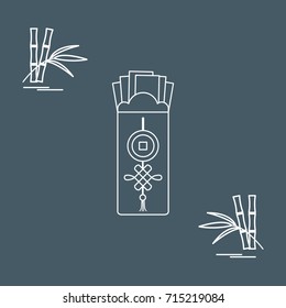 Chinese red envelopes of money and bamboo. Design for banner, poster or print.