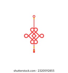 chinese red knot vector illustration. Chinese traditional symbol