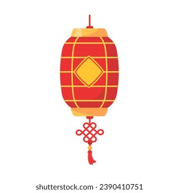 Chinese red lantern For decoration during Chinese New Year festival. Vector Illustration.