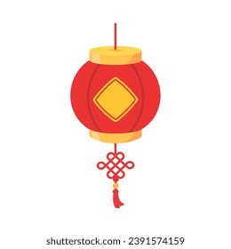 Linterna roja china para la decoración durante el festival de Año Nuevo chino. Ilustración vectorial.