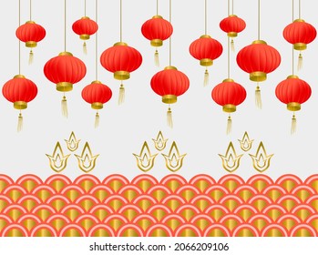 Chinesische rote Laterne einzeln auf elegantem, luxuriösem Hintergrund