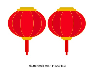 Chinese red lantern in vector format