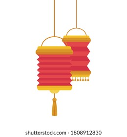 Chinese red lanterns design, China culture asia and oriental theme Vector illustration