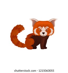 Chinese red panda wild animal vector Illustration on a white background