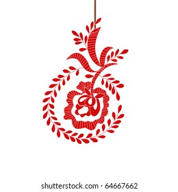 Chinese red paper cut.