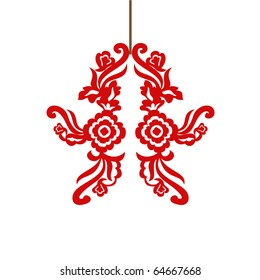 Chinese red paper cut.