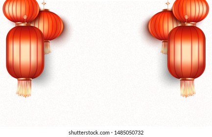 Chinese red paper lantern. lights. Happy Chinese New Year background illustration ,Chinese Happy New Year Traditional background. Design of holiday greeting card. 