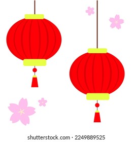 Chinese red paper lantern for lunar new year celebration