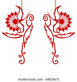 Chinese red paper-cut.