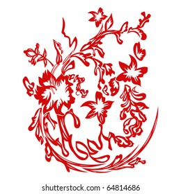 Chinese red paper-cut.