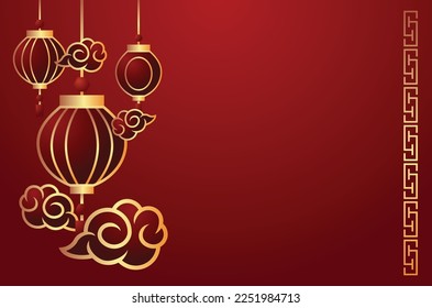 Chinese Red Traditional background For Greeting Moment