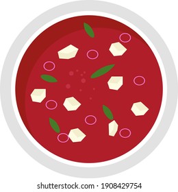Chinese redsoup, illustration, vector on a white background.