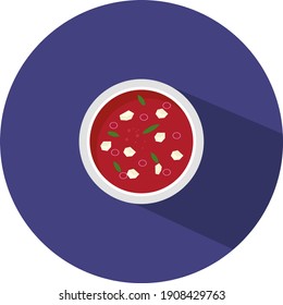 Chinese redsoup, illustration, vector on a white background.