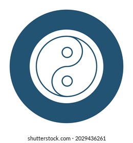 Chinese religion white glyph with color background vector icon which can easily modify or edit 