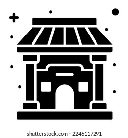 Chinese religious building vector design, trendy style icon