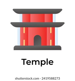 Chinese religious building vector design, chinese temple icon