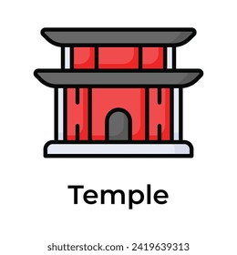 Chinese religious building vector design, chinese temple icon