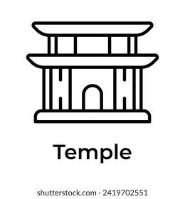Chinese religious building vector design, chinese temple icon