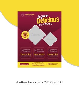 Chinese restaurant food flyer template design or food menu design