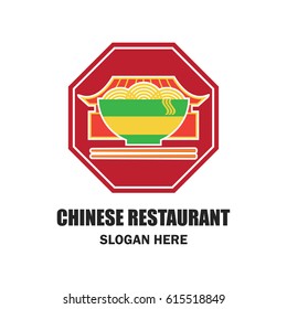 chinese restaurant / chinese food logo with text space for your slogan / tagline, vector illustration
