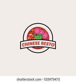 Chinese Restaurant Logo Design Template. Vector Illustration