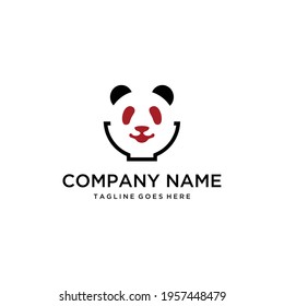 A Chinese restaurant with a panda icon in a bowl logo design	
