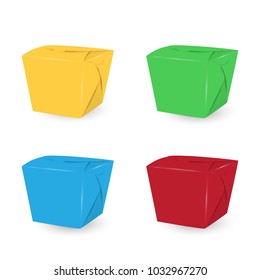 Chinese restaurant take-out box isolated on white background.