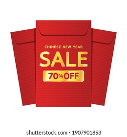 Chinese reward. Red paper Envelope pack vector. Year of the Ox concept. Red pack. Chinese new year sale.