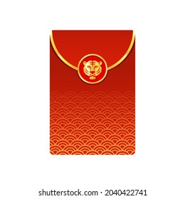 Chinese reward. Red paper pack. Envelope vector. Year of the Tiger. Red pack. zodiac.