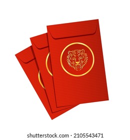 Chinese reward. Red paper pack. Envelope vector. Year of the Tiger. Red pack. zodiac.
