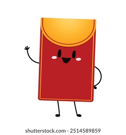 Chinese reward. Red paper pack. Envelope vector. Envelope stack vector. Red pack character.