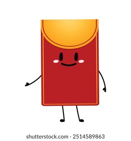 Recompensa chinesa. Embalagem vermelha. Vetor de envelope. Vetor de pilha de envelope. Caractere de pacote vermelho.