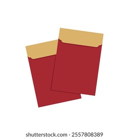 Chinese reward. Red paper pack. Envelope vector. Envelope stack vector. red pack.