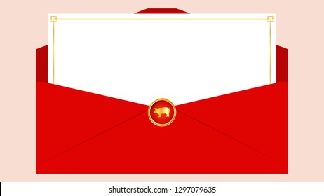 Chinese reward vector. card. pig symbol vector. free space for text. copy space.