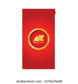 Chinese reward vector. Year of the rat wallpaper. happy new Chinese poster. rat symbol.