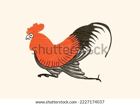 Chinese Rooster Bowl Rooster Graphic