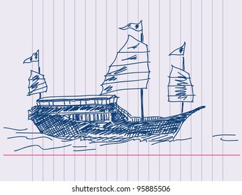 Barco de vela chino Hand
