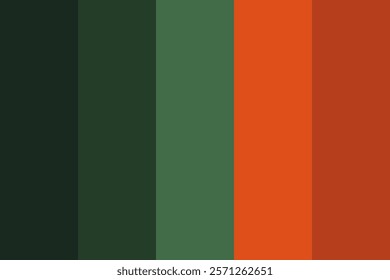 Chinese scheme color palette with green orange and brown shades, vector illustration  