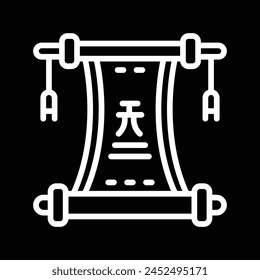 chinese scroll envelope icon vector