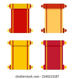 Chinese Scroll in flat style isolated