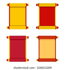 Chinese Scroll in flat style isolated