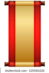 Chinese scroll illustration with place for your text