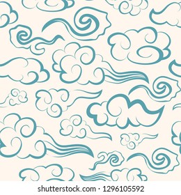 Chinese seamless clouds patterns. can ce used as background, wallpaper. Vector illustration