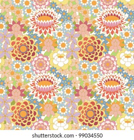 Chinese seamless floral background, vector illustration